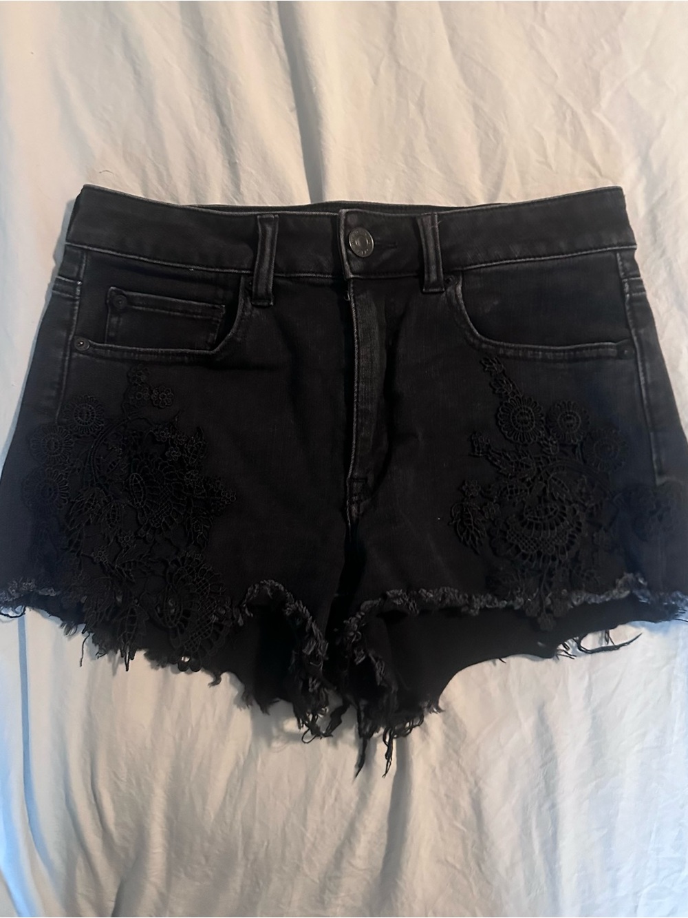 AE Embroidered High Rise Shorts - Picture 2 of 7